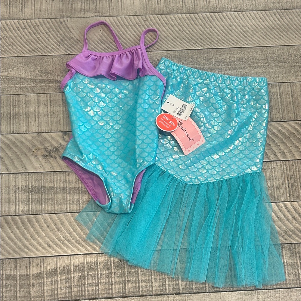 Floatimini Purple and Aqua Kids Swim One Piece